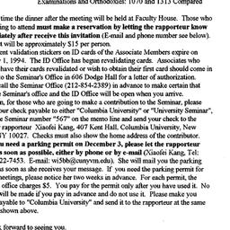 Announcements, 1993-12-03. ...