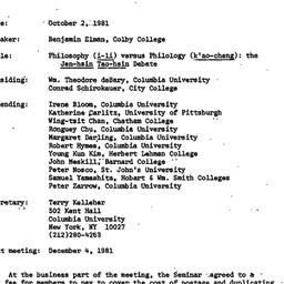 Minutes, 1981-10-02. Neo-Co...