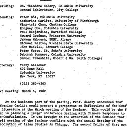 Minutes, 1982-02-05. Neo-Co...
