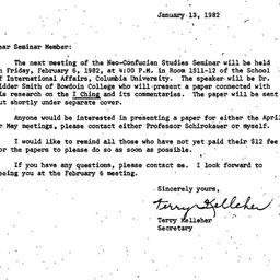 Announcements, 1982-01-13. ...