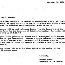 Announcements, 1983-09-12. ...