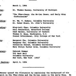 Minutes, 1984-03-02. Neo-Co...