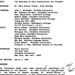 Minutes, 1987-03-06. Neo-Co...