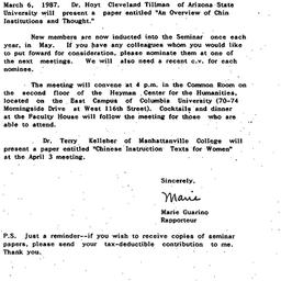 Announcements, 1987-02-21. ...