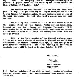 Announcements, 1987-04-20. ...