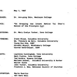 Minutes, 1987-05-01. Neo-Co...