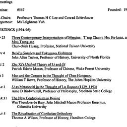 Schedules, Neo-Confucian St...