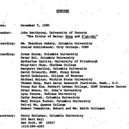 Minutes, 1980-12-05. Neo-Co...