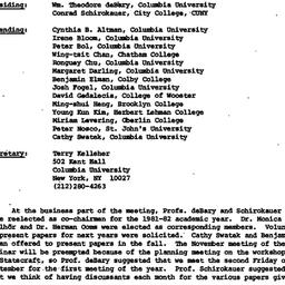 Minutes, 1981-05-01. Neo-Co...