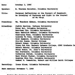 Minutes, 1980-10-03. Neo-Co...