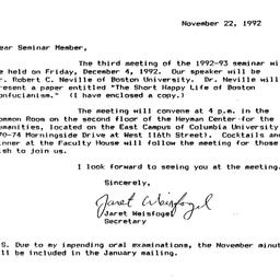 Announcements, 1992-12-04. ...