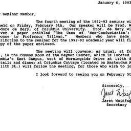 Announcements, 1993-02-05. ...