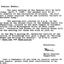 Announcements, 1989-04-07. ...