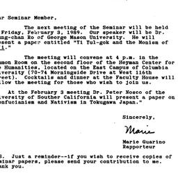 Announcements, 1989-02-03. ...