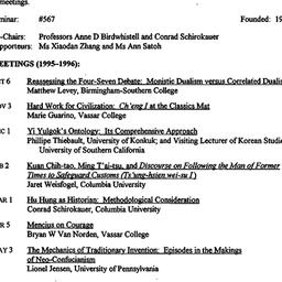 Schedules, Neo-Confucian St...