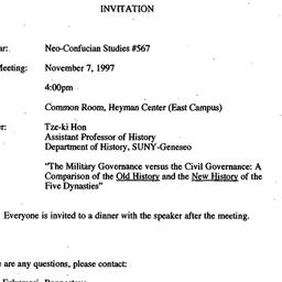 Announcements, 1997-11-07. ...