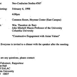 Announcements, 1998-02-06. ...