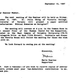Announcements, 1987-09-16. ...