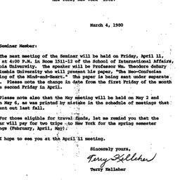 Announcements, 1980-03-04. ...