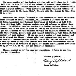 Announcements, 1980-04-16. ...