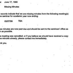 Correspondence, 1999-06-17....