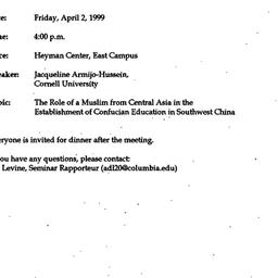 Announcements, 1999-04-02. ...