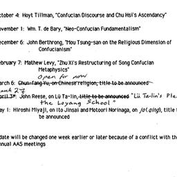 Schedules, Neo-Confucian St...