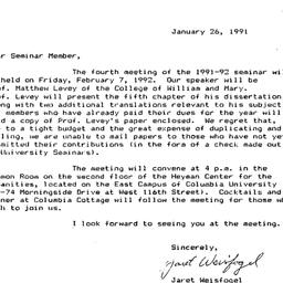 Announcements, 1992-02-07. ...