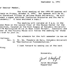 Announcements, 1991-10-04. ...