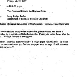 Announcements, 1997-05-02. ...