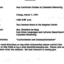 Announcements, 1997-03-07. ...