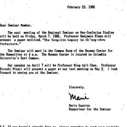 Announcements, 1986-02-23. ...