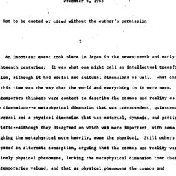 Speaker's paper, 1985-1...