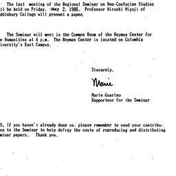 Announcements, 1986-04-23. ...