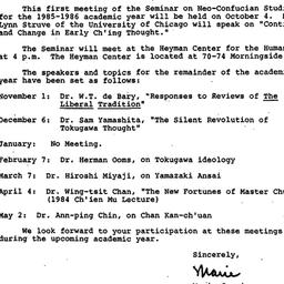 Announcements, 1985-09-10. ...