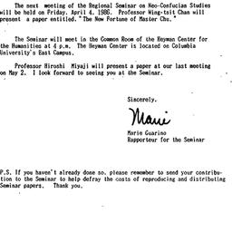 Announcements, 1986-03-20. ...