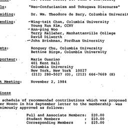 Minutes, 1984-10-05. Neo-Co...