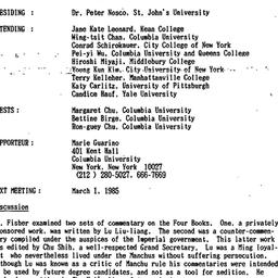 Minutes, 1985-02-01. Neo-Co...