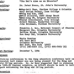 Minutes, 1984-11-02. Neo-Co...