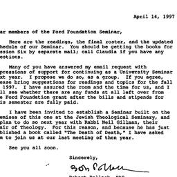 Announcements, 1997-04-14. ...