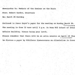 Announcements, 1973-03-26. ...