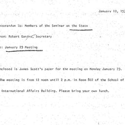 Announcements, 1973-01-10. ...