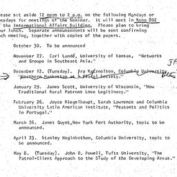 Announcements, 1972-09-21. ...
