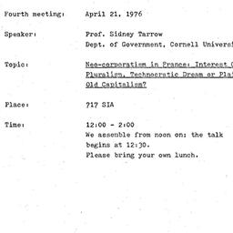 Minutes, 1976-04-21. The St...