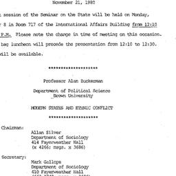 Announcements, 1981-01-12. ...