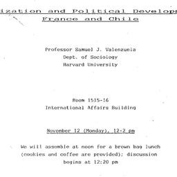 Announcements, 1984-11-12. ...