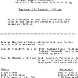 Announcements, 1984-09-18. ...
