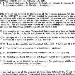 Minutes, 1954-02-10. The St...