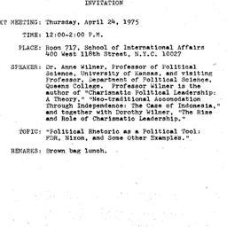 Announcements, 1975-04-24. ...