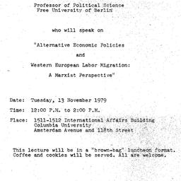 Announcements, 1979-11-13. ...